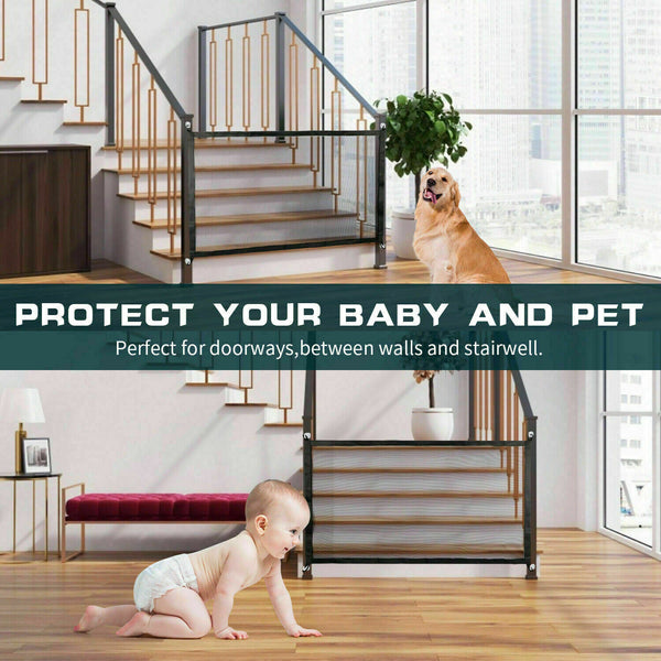 Foldable Pet Safety Gate for Stairs and Doors