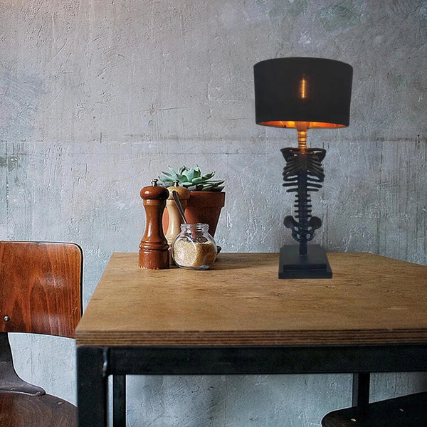 Skeleton Table Lamp on Dining Table